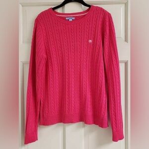 Izod Women's Pink Cable Knit Sweater